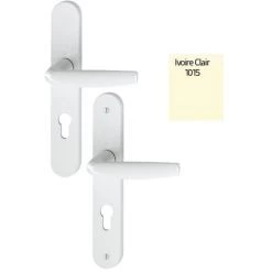 Ensemble De Porte Plaque Large Atlanta HOPPE 1530/300M Ivoire Clair - Clé I - Ent.195 ép.68/77 - 3991655