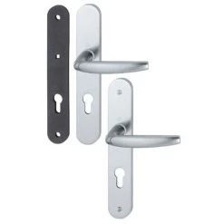 Ensemble De Porte Plaque Large Atlanta HOPPE 1530/300M Argent F1 - Clé I - ép.68/77 - 3650113 - Argent