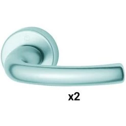 HOPPE Bequille Double Tokyo - Aluminium - Sans Rosace - Carré - Argent - Argent