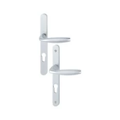 Ensemble De Porte Sur Plaque étroite New-York 1810RH/300LMSGL/1810 HOPPE Argent PZ92 - 3423050 - Argent