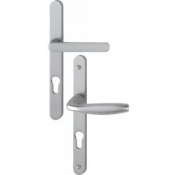 HOPPE Ensemble Sur Plaque étroite 24mm Ligne New York Clé I Carré 8 Entraxe 92 Pour Porte 68-77 Aspect Inox F9 Saillie Réduite - Aspect Inox