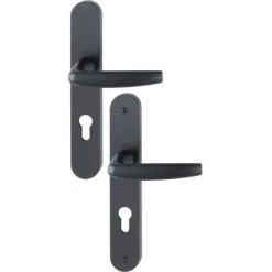 HOPPE Ensemble Sur Grande Plaque En Aluminium Anodisé Blanc RAL 9016 Carré 8 Mm Entraxe 92 Ép. Porte 68 -77 - ATLANTA - Clé I - Blanc RAL 9016 -HOPPE Soldes 18995495 2