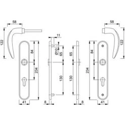 HOPPE Ensemble Sur Grande Plaque En Aluminium Anodisé Blanc RAL 9016 Carré 8 Mm Entraxe 92 Ép. Porte 68 -77 - ATLANTA - Clé I - Blanc RAL 9016 -HOPPE Soldes 18995495 3