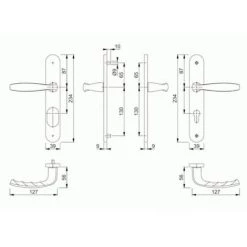HOPPE Béquille Double Sur Plaque Type New York 195 Mm Pour Porte épaisseur 58 à 67 Mm Clé I Coloris Argent F1 - Argent -HOPPE Soldes 18996098 2