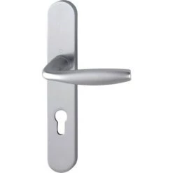 HOPPE Béquille Double Sur Plaque Type New York 195 Mm Pour Porte épaisseur 58 à 67 Mm Clé I Coloris Argent F1 - Argent -HOPPE Soldes 18996098 5