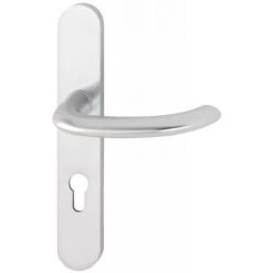 HOPPE Ensemble Sur Grande Plaque En Aluminium Anodisé - Ton Argent - MARSEILLE Clé L