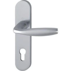 HOPPE Béquille Double Sur Plaque New York En 165 Mm Aluminium Inox Clé I - Aluminium Aspect Inox