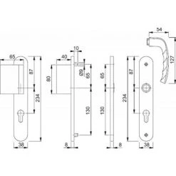 HOPPE Béquille Double Palière 195 Mm New York Alu Anodisé épaisseur Porte 38-47 Mm - Argent -HOPPE Soldes 18996610 4