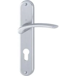 HOPPE Béquille Double Sur Plaque Type Ibiza Aluminium Entraxe 195 Mm Fintion Chromé Satiné Clé I -HOPPE Soldes 18996726 3