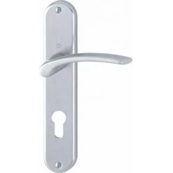 HOPPE Béquille Double Sur Plaque Type Ibiza Aluminium Entraxe 195 Mm Finition Chromé Satiné Condamnation -HOPPE Soldes 18996734 3