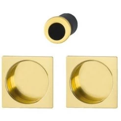 HOPPE Manœuvres Encastrées Rosace Carrée Pour Porte Coulissante Intérieure Aluminium Aspect Chromé Satiné - Chromé Satiné