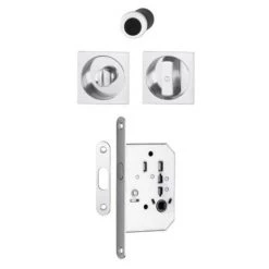 HOPPE Serrure à Condamnation Pour Porte Coulissante Intérieure Avec Manœuvres Carré Aluminium Argent - Argent