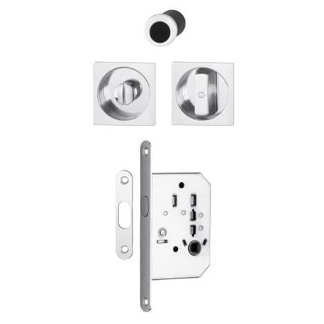 HOPPE Serrure à Condamnation Pour Porte Coulissante Intérieure Avec Manœuvres Carré Aluminium Argent - Argent 3 HOPPE Serrure à Condamnation Pour Porte Coulissante Intérieure Avec Manœuvres Carré Aluminium Argent - Argent