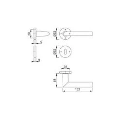Paire De Béquilles Sur Rosace Stockholm HOPPE 1140/42K/42KS Argent Alu - Clé L - 2834332