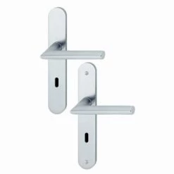 Paire De Béquilles Sur Grande Plaque Stockholm HOPPE 1140/300M Argent Alu - Clé L - 3303162