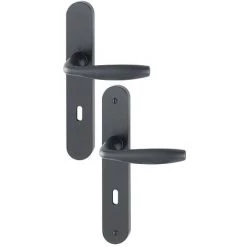 Paire De Béquilles Sur Grande Plaque New York HOPPE 1810/300M Noir Mat - Clé L - 11803915