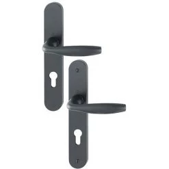 Paire De Béquilles Sur Grande Plaque New York HOPPE 1810/300M Noir Mat 58-67 Mm - Clé I - 10782763