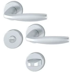 Paire De Béquilles Sur Rosace New-York HOPPE 1810/42K/42KS Argent Alu - Bec De Cane Condamnation - 3736195 - Argent