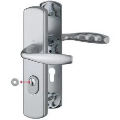 Ensemble De Sécurité New York HOPPE 1810H/3452A-ZA/3450 Aspect Inox 45-52 Mm - Clé I - 10714285