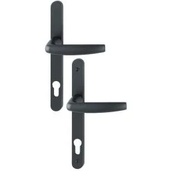 Ensemble De Porte-fenêtre Plaque étroite Atlanta 1530/300LMSGL HOPPE Noir Mat Clé I Entr.92 - ép.58-67 - 3303795