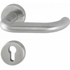 HOPPE Poignée Paris Avec Rosaces PZ Cylindre Profilé, 3286366 Inox Mat