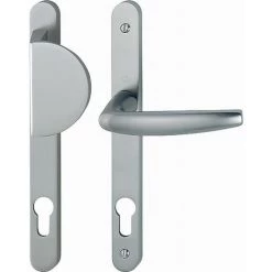 Ensemble De Porte Palière Atlanta 554/300LMSGL/1530 HOPPE Plaque étroite Argent F9 Clé I - Entr.70 ép.68/77 - 3891734