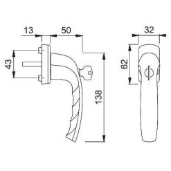 HOPPE Poignée De Fenêtre F8707 35 Mm -HOPPE Soldes 38710529 2