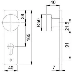 HOPPE Plaque Courte Pour Poignée Bouton 58/202K -HOPPE Soldes 38809503 2