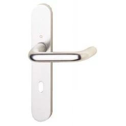 HOPPE Ensemble Sur Grande Plaque En Aluminium Anodisé Ton Argent PARIS Condamnation Avec Voyant - Argent