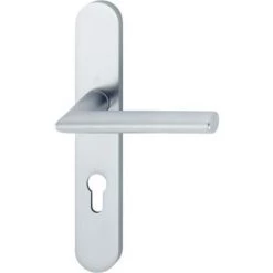 HOPPE Béquille Double Sur Plaque Entraxe 195 Mm Ligne Stockholm Antibactérien SécuSan Clé I Argent Satiné F1