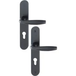 HOPPE Béquille Double Sur Plaques 195 Mm New York Ep 40 Mm Noir Mat Condamnation à Voyant - Noir Mat