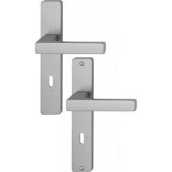 HOPPE Béquille Double Sur Plaque Entraxe 195 Mm Ligne Toulon BDC époxy Noir Mat - Époxy Noir Mat