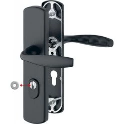 HOPPE Ensemble De Sécurité Sur Plaques Double Béquille C7 E70 épaisseur 3752 Mm Noir Mat -HOPPE Soldes 60500520 3