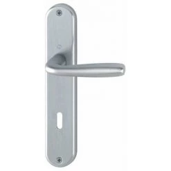 HOPPE Poignee Sur Plaque Maribor 1766-3022f94 Alu Satine Cle I