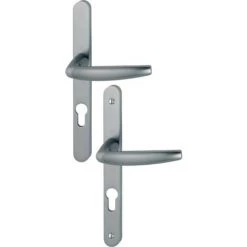 Ensemble De Porte-fenêtre Plaque étroite Atlanta 1530/300LMSGL HOPPE Asp.inox F9 Clé I Entr.70 - ép.48/57 - 3303816