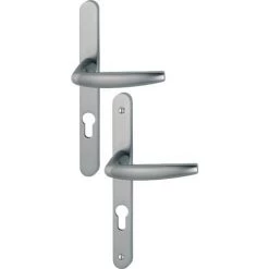 Ensemble De Porte-fenêtre Plaque étroite Atlanta 1530/300LMSGL HOPPE 195mm Asp.inox F9 Clé I Entr.70 C.7 - ép.78/87 - 3506488