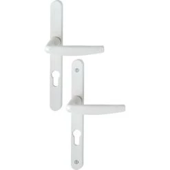 Ensemble De Porte-fenêtre Plaque étroite Atlanta 1530/300LMSGL HOPPE 195mm Blanc 9010 Clé I Entr.92 C.8 - ép.68/77 - 3303841