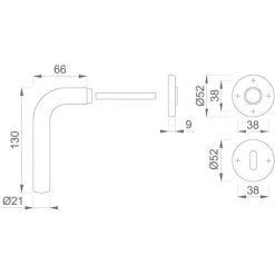 Ensemble De Porte Sur Rosace Gent Inox F9 Clé L HOPPE - E1520Z/42K/42KS - 3045466