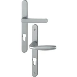 Ensemble De Porte Plaque étroite New York Clé I Aspect Inox F9 HOPPE - 099KH/300LMSGL/1810 - 195mm - Entr.7/70 C.7 - 58/67 - 3294008