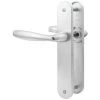 HOPPE Ensemble De Porte Sur Plaque New York Bec De Cane Aspect Inox F9 - 1810/300M - Entr.195mm - 3282007 - Inox