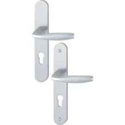 HOPPE Ensemble De Porte Sur Plaque New York Clé I Aspect Inox F9 - 1810/300M - Entr.195mm - 3281952