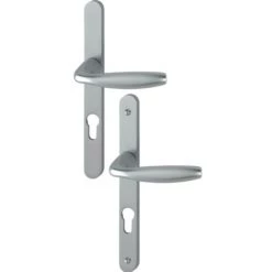 Ensemble De Porte Sur Plaque New York Clé I Aspect Inox F9 HOPPE - ép.68/77 1810/300LFGL/1810RH - 3766651 - Inox