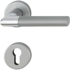 Garniture De Porte HOPPE Lecce En Aluminium Anodisé Bi-couleur - Clé En I - 3895284