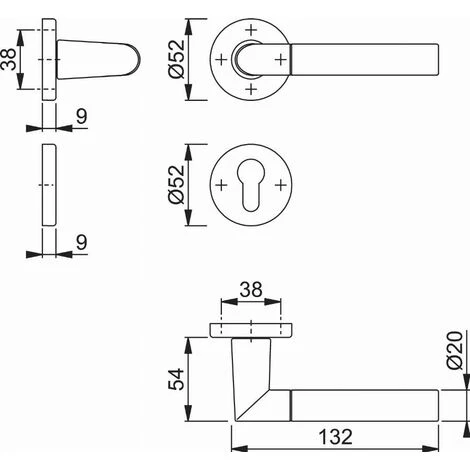 Garniture De Porte HOPPE Lecce En Aluminium Anodisé Bi-couleur - Clé En I - 3895284 4 Garniture De Porte HOPPE Lecce En Aluminium Anodisé Bi-couleur - Clé En I - 3895284 – Image 2