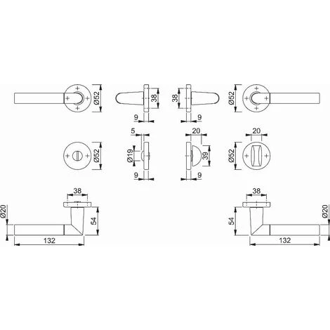Garniture De Porte HOPPE Lecce En Aluminium Anodisé Bi-couleur - Porte WC/Salle De Bain - 3895292 4 Garniture De Porte HOPPE Lecce En Aluminium Anodisé Bi-couleur - Porte WC/Salle De Bain - 3895292 – Image 2